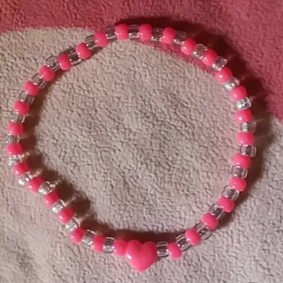 pink heart kandi choker - Picture 6 of 8